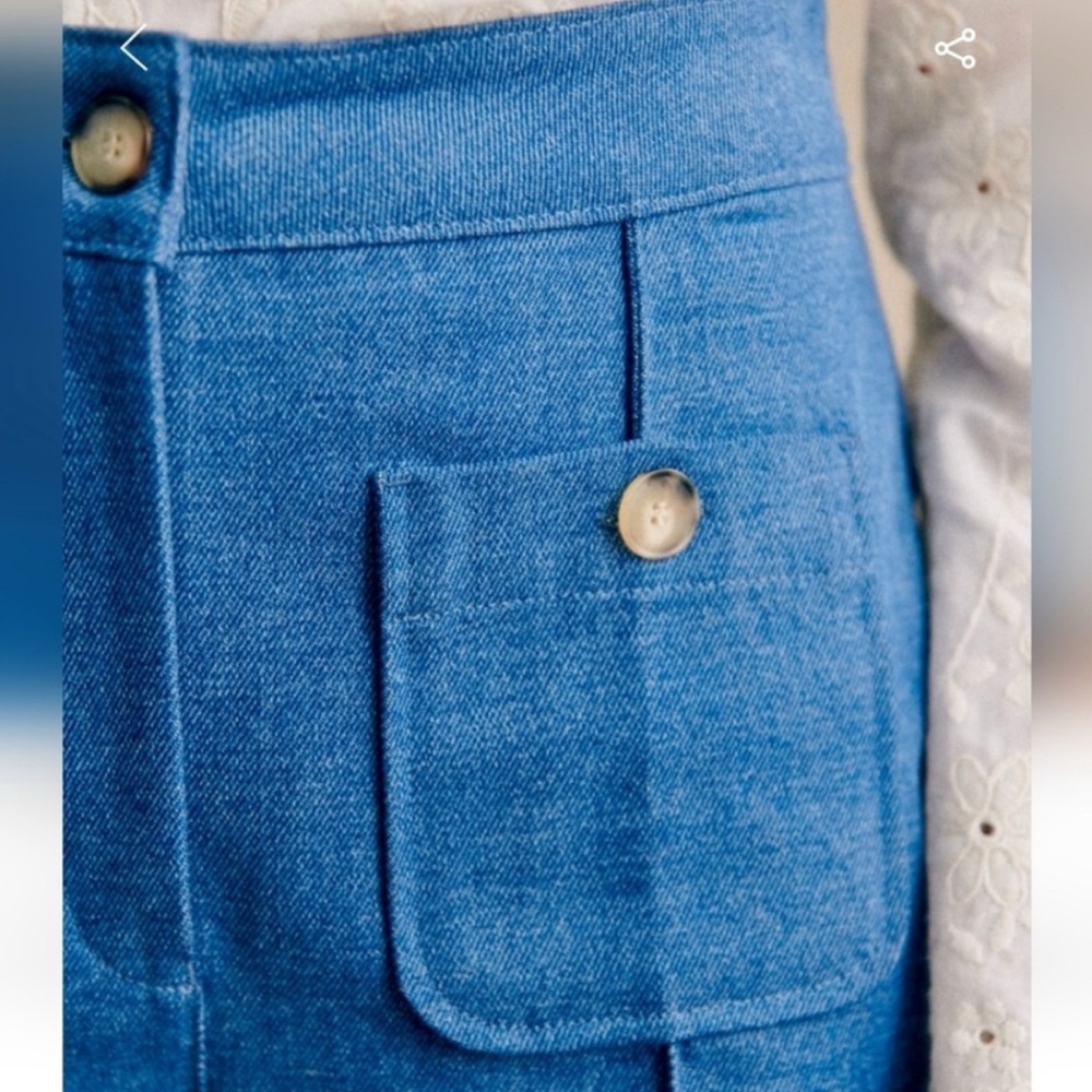 Sezane Emilio Blue Denim cropped trousers